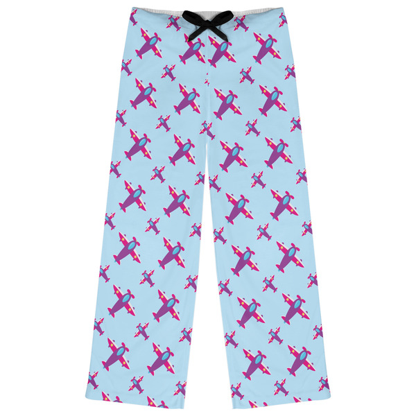 Custom Airplane Theme - for Girls Womens Pajama Pants - L
