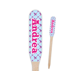 Airplane Theme - for Girls Paddle Wooden Food Picks (Personalized)