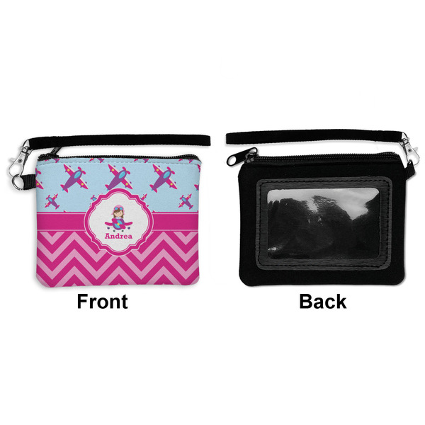 Airplane Theme - for Girls Wristlet ID Cases - Front & Back