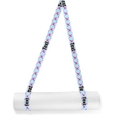 Airplane Theme - for Girls Yoga Mat Strap (Personalized)