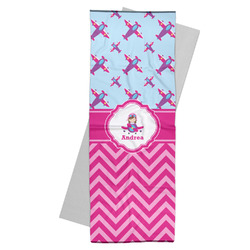 Airplane Theme - for Girls Yoga Mat Towel (Personalized)