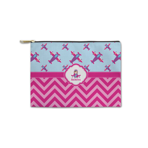 Custom Airplane Theme - for Girls Zipper Pouch - Small - 8.5"x6" (Personalized)