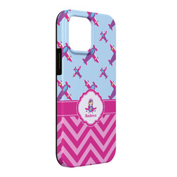 Airplane Theme - for Girls iPhone Case - Rubber Lined - iPhone 13 Pro Max (Personalized)
