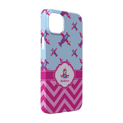 Airplane Theme - for Girls iPhone Case - Plastic - iPhone 14 Pro (Personalized)