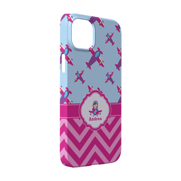 Custom Airplane Theme - for Girls iPhone Case - Plastic - iPhone 14 Pro (Personalized)