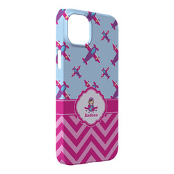 Airplane Theme - for Girls iPhone Case - Plastic - iPhone 14 Pro Max (Personalized)