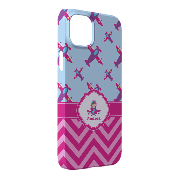 Custom Airplane Theme - for Girls iPhone Case - Plastic - iPhone 14 Pro Max (Personalized)