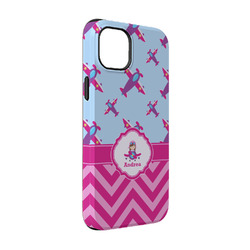 Airplane Theme - for Girls iPhone Case - Rubber Lined - iPhone 14 Pro (Personalized)