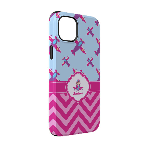 Custom Airplane Theme - for Girls iPhone Case - Rubber Lined - iPhone 14 (Personalized)