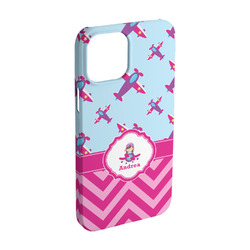 Airplane Theme - for Girls iPhone Case - Plastic - iPhone 15 Pro (Personalized)