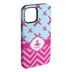Airplane Theme - for Girls iPhone Case - Rubber Lined - iPhone 15 Pro Max (Personalized)