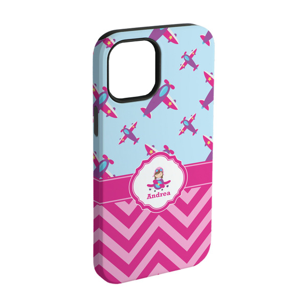 Custom Airplane Theme - for Girls iPhone Case - Rubber Lined - iPhone 15 (Personalized)