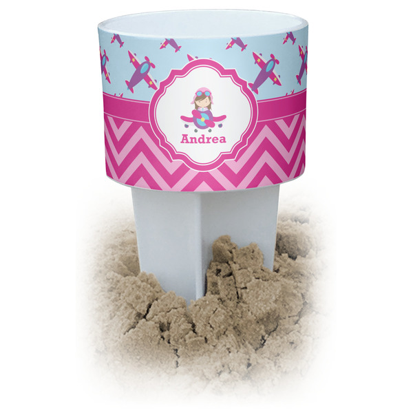 Custom Airplane Theme - for Girls Beach Spiker Drink Holder (Personalized)