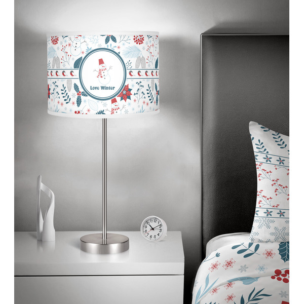 Winter 13 inch drum lamp shade - in room