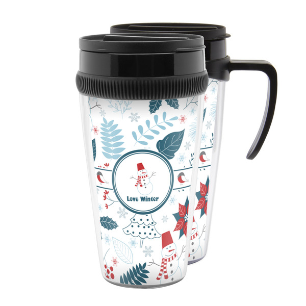 Custom Winter Snowman Acrylic Travel Mug