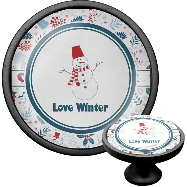 Custom Winter Cabinet Knob (Black) (Personalized)