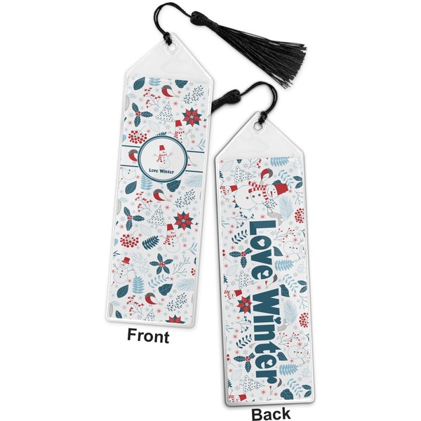 Winter Bookmark with tassel - Front and Back