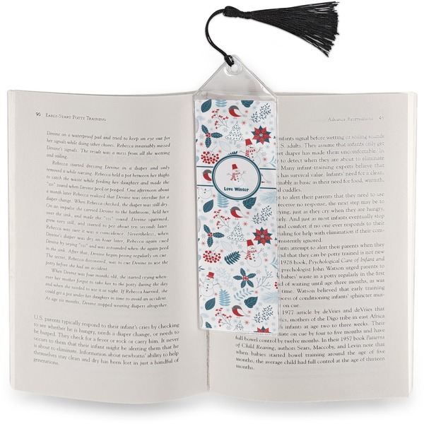 Winter Bookmark with tassel - In book