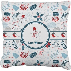 Winter Faux-Linen Throw Pillow 16" (Personalized)