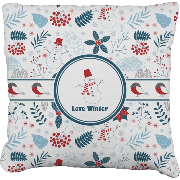 Custom Winter Faux-Linen Throw Pillow 16" (Personalized)