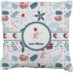 Winter Faux-Linen Throw Pillow 18" (Personalized)