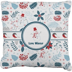 Winter Faux-Linen Throw Pillow 18" (Personalized)