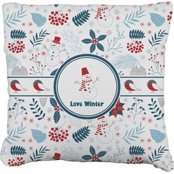 Winter Faux-Linen Throw Pillow 26" (Personalized)