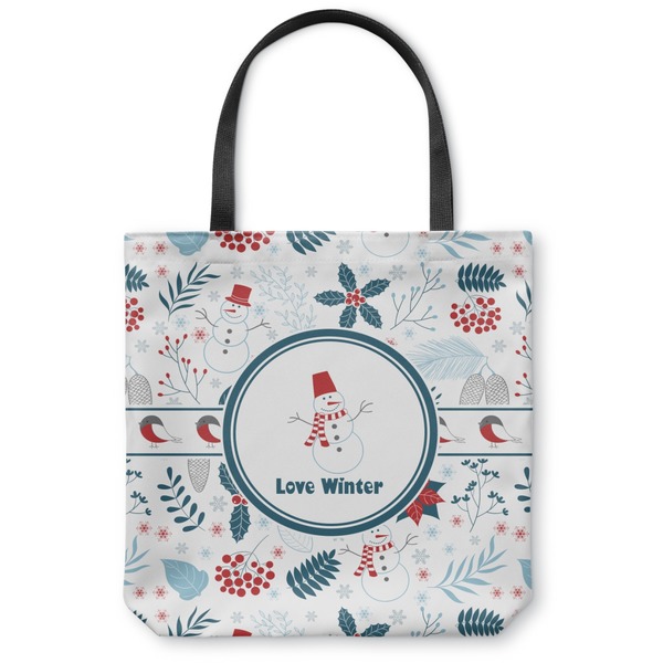 Custom Winter Canvas Tote Bag - Large - 18"x18" (Personalized)