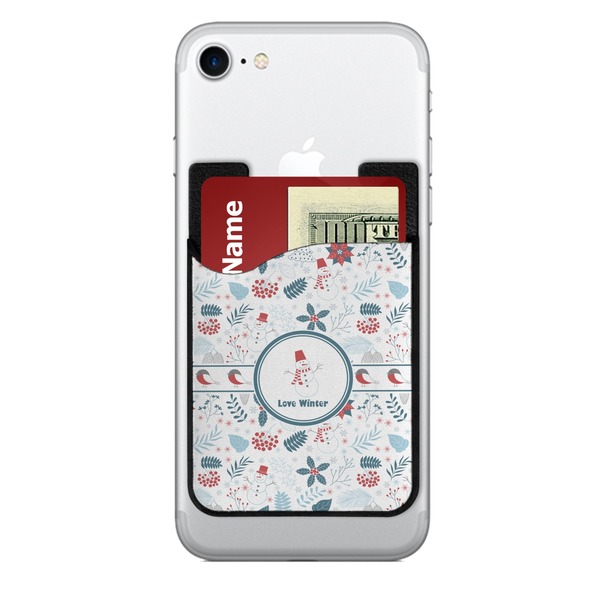 Custom Winter 2-in-1 Cell Phone Credit Card Holder & Screen Cleaner (Personalized)