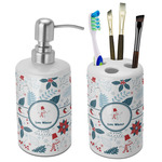 Winter Snowman Ceramic Bathroom Accessories Set