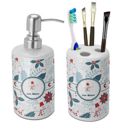 Winter Snowman Ceramic Bathroom Accessories Set