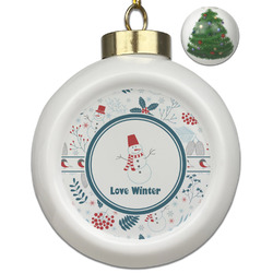 Winter Ceramic Ball Ornament - Christmas Tree