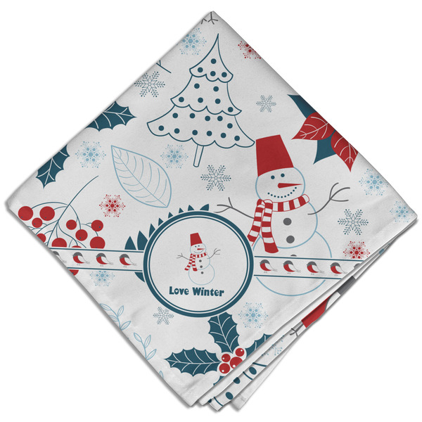 Winter Cloth Napkins - Personalized Dinner (Folded Four Corners)