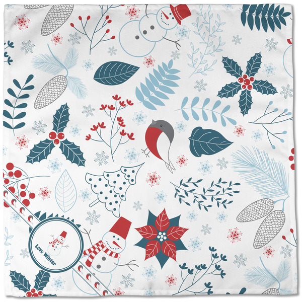 Winter Cloth Napkins - Personalized Dinner (Full Open)