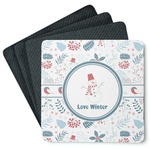 Winter Square Rubber Backed Coasters - Set of 4 (Personalized)