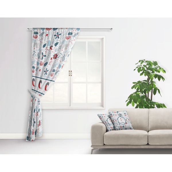 Winter Curtain With Window and Rod - in Room Matching Pillow