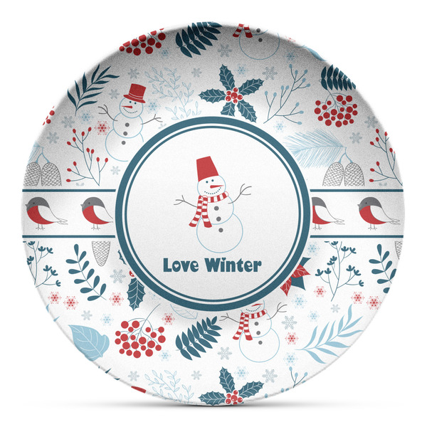 Custom Winter Microwave Safe Plastic Plate - Composite Polymer (Personalized)