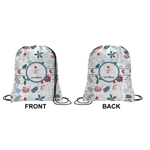 Winter Drawstring Backpack Front & Back Medium