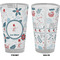 Winter Snowman Pint Glass - Full Color - Front & Back Views