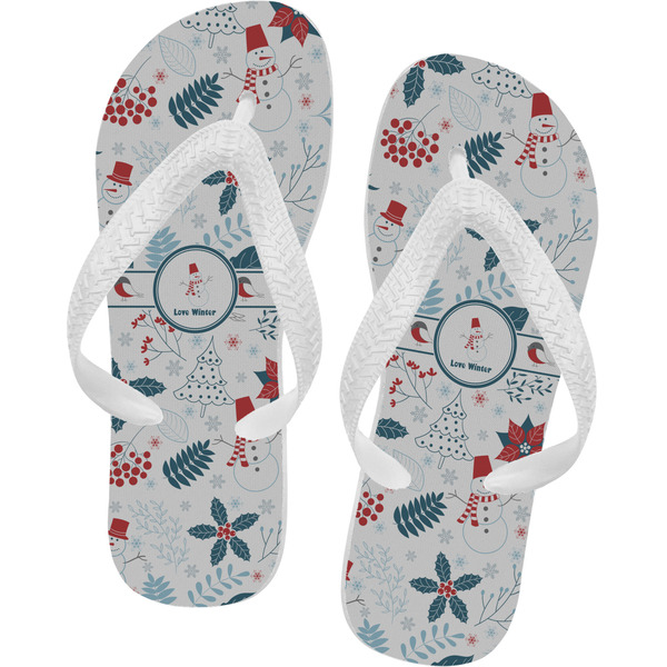 Custom Winter Flip Flops - Large (Personalized)