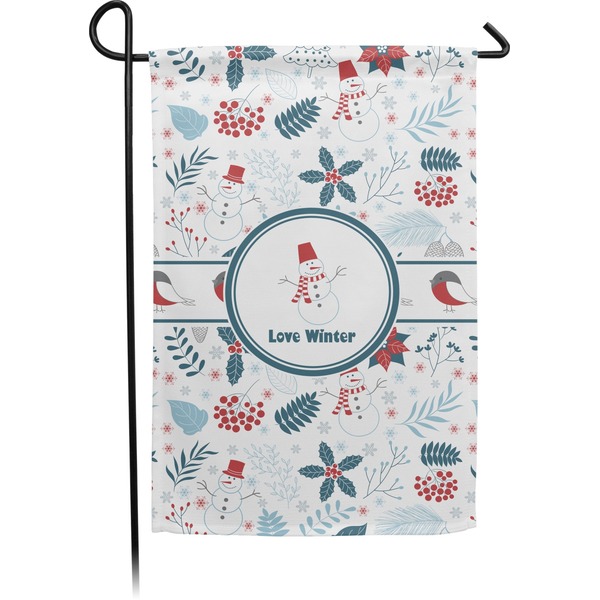 Custom Winter Snowman Small Garden Flag - Double Sided