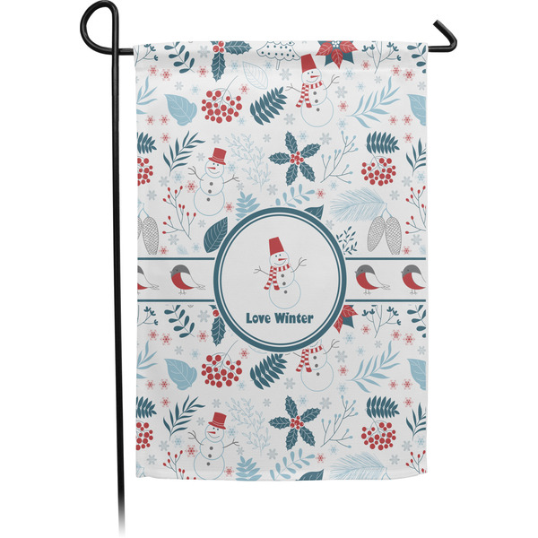 Custom Winter Snowman Small Garden Flag - Single Sided