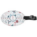 Winter Genuine Leather Oval Luggage Tag (Personalized)