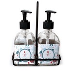 Winter Snowman Glass Soap & Lotion Bottle Set