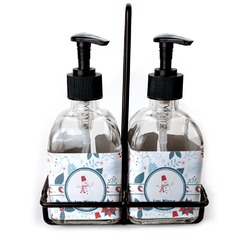 Winter Snowman Glass Soap & Lotion Bottles