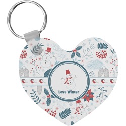 Winter Heart Plastic Keychain
