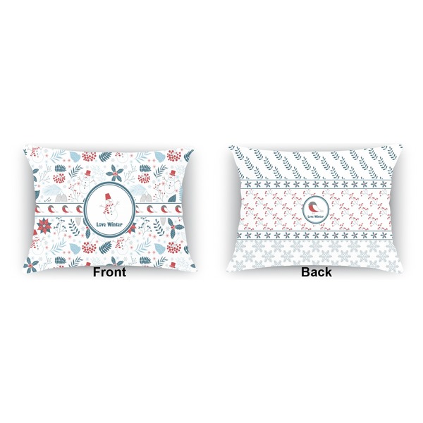 Winter  Indoor Rectangular Burlap Pillow (Front and Back)