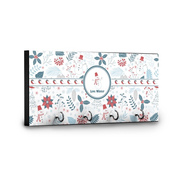 Winter Key Hanger - Front View with Hooks