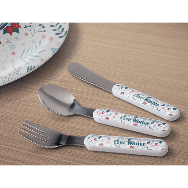 Winter Snowman Kids Flatware w/ Plate
