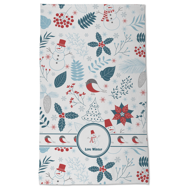 Winter Snowman Kitchen Towel - Poly Cotton - Full Front
